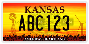 ABC123  license plate in KS