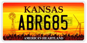 ABR685  license plate in KS