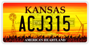 ACJ315  license plate in KS