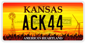 ACK44  license plate in KS