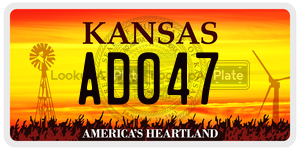 AD047  license plate in KS