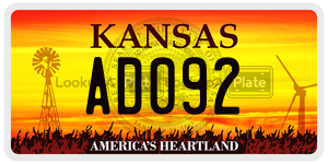 AD092  license plate in KS
