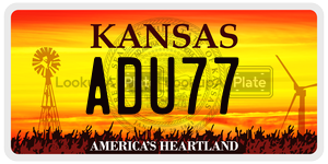 ADU77  license plate in KS