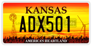 ADX501  license plate in KS