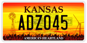 ADZ045  license plate in KS