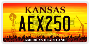 AEX250  license plate in KS