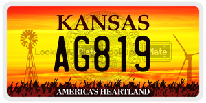 AG819  license plate in KS