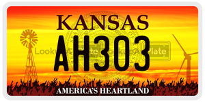 AH303  license plate in KS