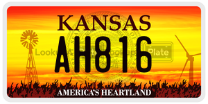AH816  license plate in KS