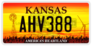 AHV388  license plate in KS