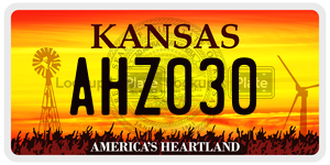 AHZ030  license plate in KS