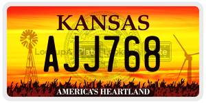 AJJ768  license plate in KS