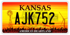AJK752  license plate in KS