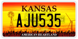 AJU535  license plate in KS