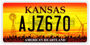 AJZ670  license plate in KS
