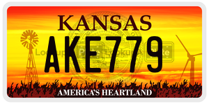 AKE779  license plate in KS