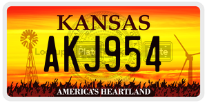 AKJ954  license plate in KS