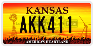 AKK411  license plate in KS