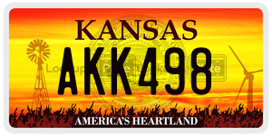 AKK498  license plate in KS