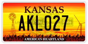 AKL027  license plate in KS