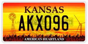 AKX096  license plate in KS