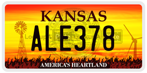 ALE378  license plate in KS