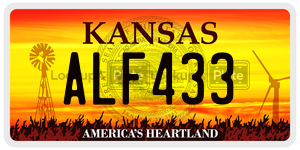 ALF433  license plate in KS