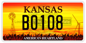 B0108  license plate in KS