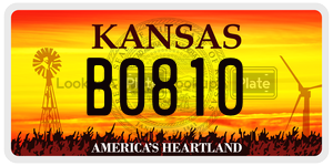 B0810  license plate in KS