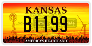 B1199  license plate in KS