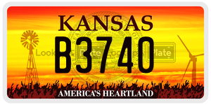 B3740  license plate in KS