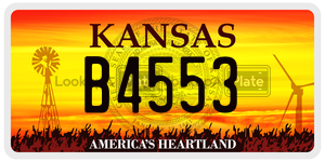 B4553  license plate in KS