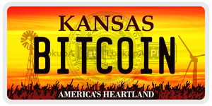 BITCOIN  license plate in KS