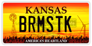 BRMSTK license plate in Kansas