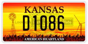 D1086  license plate in KS