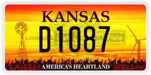 D1087  license plate in KS