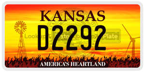 D2292 license plate in Kansas