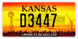 D3447  license plate in KS