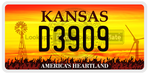 D3909  license plate in KS