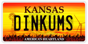 DINKUMS  license plate in KS