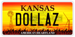 DOLLAZ  license plate in KS