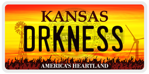 DRKNESS  license plate in KS