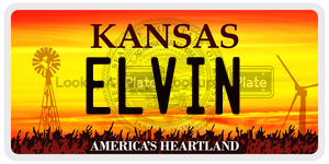 ELVIN  license plate in KS