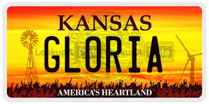 GLORIA  license plate in KS