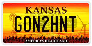 GON2HNT license plate in Kansas