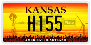 H155  license plate in KS