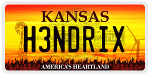 H3NDRIX  license plate in KS