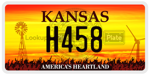 H458  license plate in KS