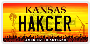 HAKCER  license plate in KS