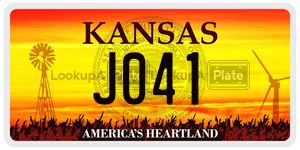 J041  license plate in KS